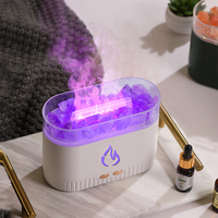 Nouveau diffuseur d'huiles essentielles portable USB 300 ml 2025, lampe de sel en cristal, diffuseur d'arômes de bureau effet flamme avec 7 lumières colorées