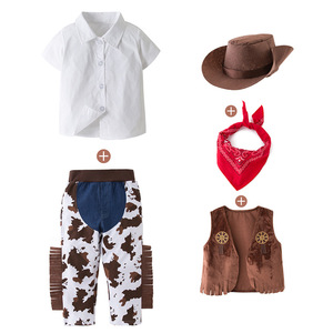 Kid Boys Infant &amp; Toddler Western Cowboy <strong>Costume</strong> 4-Piece Dress Set with Hat <strong>TV</strong> <strong>Movie</strong> <strong>Costumes</strong> Halloween <strong>Costumes</strong> - Product Image 4