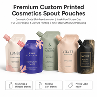 Pochette souple transparente personnalisée de qualité alimentaire avec bec verseur, refermable, pour jus, lait, boisson aux fruits