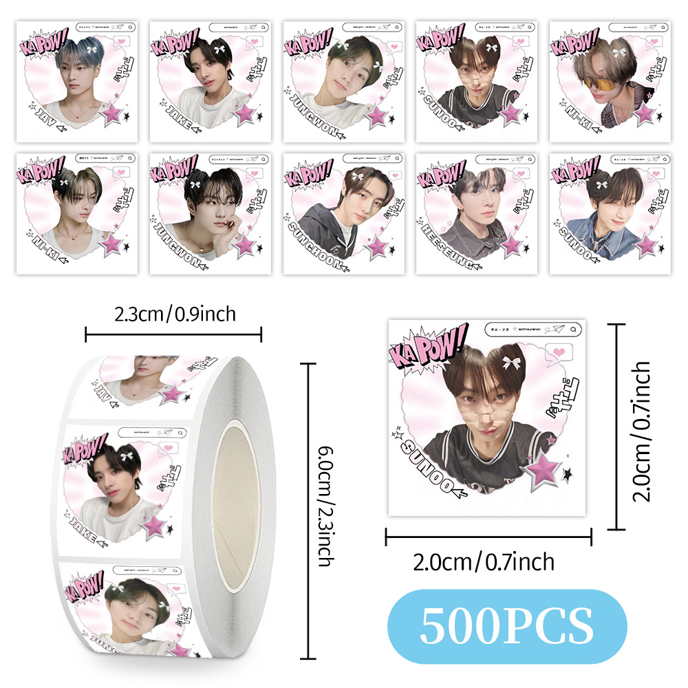 Message d'amour du groupe de garçons-500 autocollants/rouleau