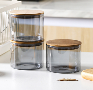 Stoples Kaca Dengan Tutup Bambu, Wadah Penyimpanan Kedap Udara, Tutup Bambu Bersegel Karet, Tahan Panas Untuk Makanan Manis - Product Image 6