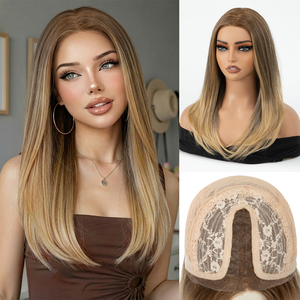 Perruque Lace Front Blonde Droite en Fibre Synthétique Japonaise Futura Kanekalon, Résistante à la Chaleur, Sans Colle, Vente en Gros - Product Image 1