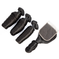 Boucles birmanes Pixie Ocean Funmi Paquets de vague de corps lâche avec fermeture 4x4 5x5 6x6 HD Paquets de cheveux humains et fermeture Cheveux bruts