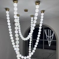 HEKEYLT nordique moderne français collier lumière boule décorative escalier lumière longue suspension luxe personnalisé blanc LED 80 2 ans 30000