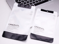 Emballage noir mat, design de vente au détail, étui pour téléphone portable, accessoires, sac d'emballage en plastique transparent personnalisé avec fermeture éclair