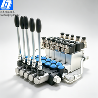 Haohong 40 litres/min 5 bobines, distributeur directionnel monobloc à double action manuel et électro-hydraulique, 250 bars, hydraulique