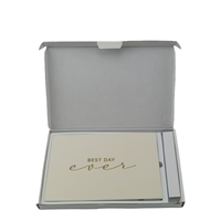 Carte de vœux vidéo en papier de 7 pouces, style ange, reliée en lin, pour invitations de mariage, livre de souvenirs et brochure