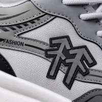 Chaussures de course d'hiver tendance, rehaussantes, à semelle épaisse en maille et caoutchouc, à lacets, avec motif patchwork et bout asymétrique