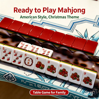 Tuiles de Mahjong américaines à motif de Noël, 160 pièces, en acrylique, jeu de Mahjong américain, impression personnalisée, Mah Jongg pour la vente en gros