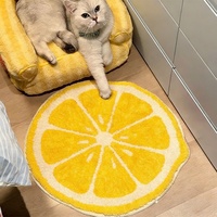 Tapis moderne en peluche tufté à la machine, motif dessin animé et fruits, antidérapant, lavable, personnalisable, pour la décoration intérieure