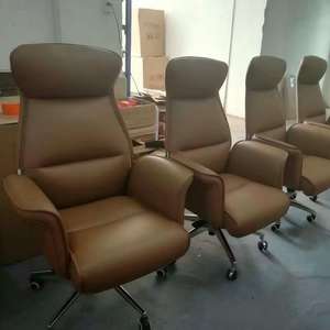 Chaise de bureau ergonomique en maille Foshan avec roulettes, chaise de direction moderne de luxe en cuir, chaises d'étude pivotantes réglables - Product Image 6