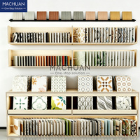 Étagère d'exposition de carreaux modulaires personnalisable, unité murale avec éclairage LED pour salle d'exposition de carreaux et magasin de matériaux de construction
