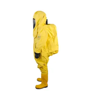 ملابس الحماية الكيميائية بسعر المصنع معدات السلامة صفراء مغلقة بالكامل خفيفة الدرجة اولى غير قابلة للسوائل