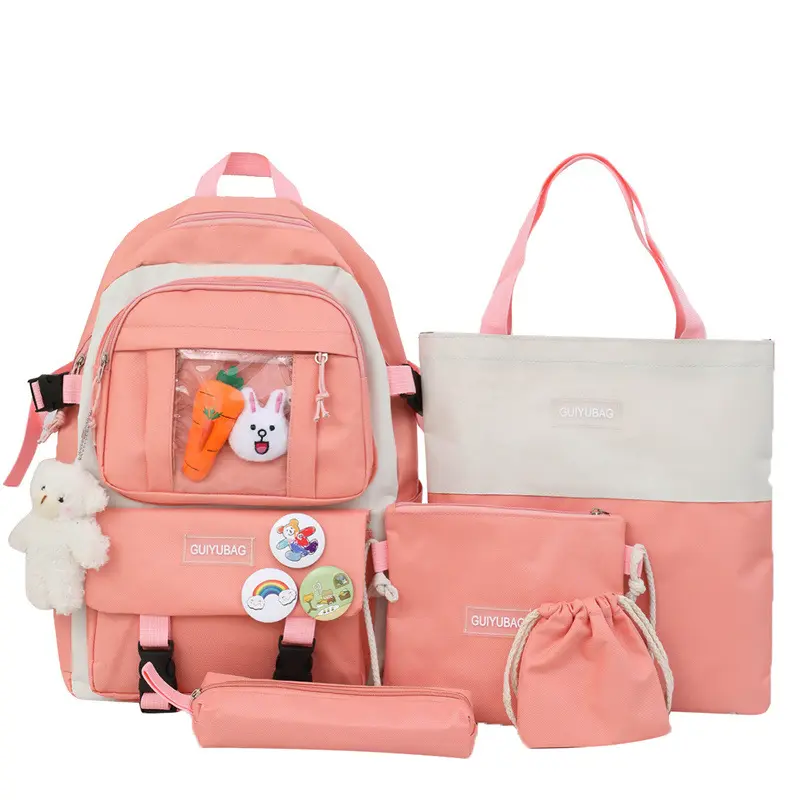 Fashion Trend High Quality Ladies Set Backpacks Cute College 4 Pieces Girls Backpack School Bags Set For Kids