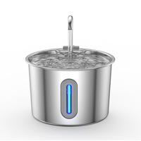 Dispenser Air Otomatis Stainless Steel Modern untuk Hewan Peliharaan, Air Minum Tersaring, Tahan Air, Mudah Dibersihkan untuk Kucing, Merpati, dan Hewan Kecil