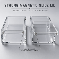 Boîte de présentation magnétique en acrylique transparent écologique amovible sur le thème des animaux, boîte de rangement portable pour collection de cartes