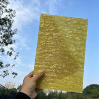 Plaque acrylique nacrée jaune clair, découpe sur mesure, panneau en plexiglas irisé pour la publicité et la décoration, directement de l'usine