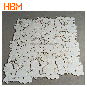 Hiện đại bằng tia nước bằng đá cẩm thạch trắng Gạch <span class=keywords><strong>Mosaic</strong></span> cổ điển trong nhà tường phòng tắm sàn đá đa năng cho nội thất cổ điển - Product Image 4