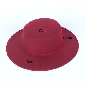 <span class=keywords><strong>Sombrero</strong></span> de jazz retro británico Unisex para <span class=keywords><strong>Amazon</strong></span> Flat Top Hat con estilo de caballero <span class=keywords><strong>Sombrero</strong></span> de fieltro de color sólido para Four Seasons Source - Product Image 6