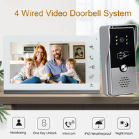 Sonnette vidéo avec écran 7 pouces, vision nocturne IR, déverrouillage à distance, interphone bidirectionnel pour villa, maison, bureau, appartement