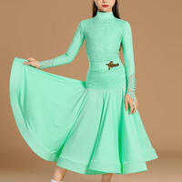 Robe de danse latine moderne d'été pour filles, en dentelle, pour examen professionnel, compétition et entraînement, robe de performance de danse de salon
