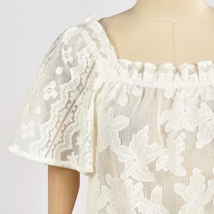 Tops de manga acampanada nuevos productos más vendidos tops de encaje de algodón para mujer - Product Image 2