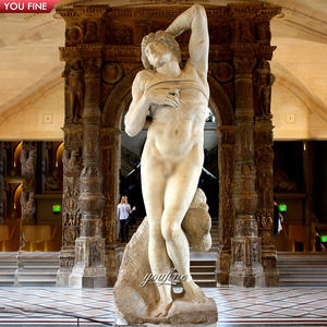 Mármol tallado a mano de piedra natural Herme S y la estatua infantil de Dioniso para jardín al aire libre - Product Image 6