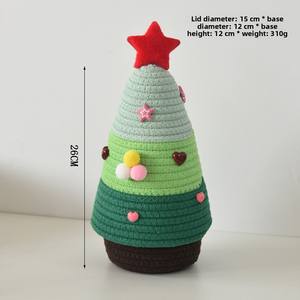 <span class=keywords><strong>Panier</strong></span> de rangement moderne en tissu Télécommande Boîte à cosmétiques tissée en fil de coton pour bureau Couvercle de clé Entrée Décoratif de Noël - Product Image 6