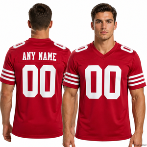 Uniforme de football américain taille 6XL avec logo personnalisé, impression par sublimation, personnalisation pour équipes et clubs - T-shirt à col en V pour homme - Product Image 6