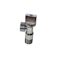 Robinet d'angle DT DT0438 en laiton finition chromée, filetage mâle 1/2" 3/8", avec noyau à bille forgé manuellement, pour usage sanitaire en salle de bain