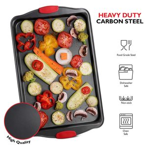 Molde Rectangular Antiadherente para Hornear, <span class=keywords><strong>Bandeja</strong></span> de Acero al Carbono para Hornear Galletas, Tartas, Pizza, Asados, Muffins y Pan - Product Image 6