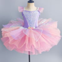 Jupe tutu à paillettes colorées pour filles, robe de danse de ballet mignonne pour la scène, pour princesse, bébé bouffant
