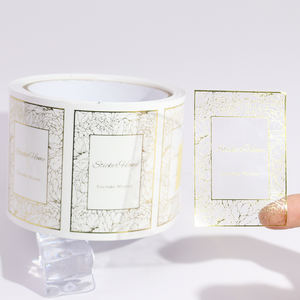 Özel Logo şeffaf rulo çıkartmalar baskı sıcak damgalama altın folyo etiket su geçirmez temizle marka kağıt yapıştırıcı mum zanaat - Product Image 5