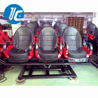 Simulateur VR 5D/7D/9D/12D pour parc d'attractions commercial intérieur, avec chaises à mouvement dynamique et plateforme électrique/hydraulique 3/6 DOF