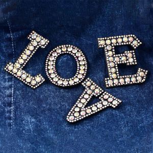 Iron on 4.5CM White Crystal AB Color Rhinestone Letter Patch - Product Image 1