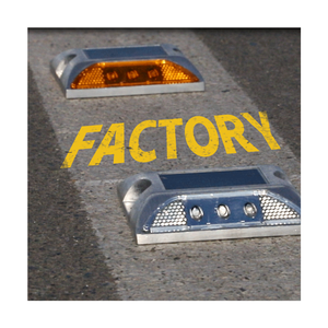 2 стороны безопасности солнечной энергии ip68 Водонепроницаемый кошачий глаз мигающий тротуар маркер на подъездной дорожке Солнечный Мигающий алюминиевый - Product Image 1