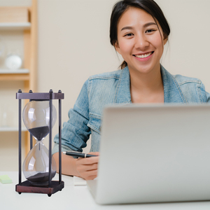 Luxury Wooden Base Metal <b>Hourglass</b> Sand <b>Timer</b> for Home Office Desk Decor Custom Logo Time Management Gift Ornament - Product Image 3