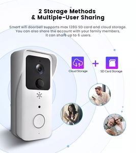Sonnette vidéo de sécurité sans fil WiFi <span class=keywords><strong>Tuya</strong></span> 2.4G et <span class=keywords><strong>5GHZ</strong></span> 1080P avec alertes intelligentes, vision nocturne et communication bidirectionnelle claire - Product Image 2