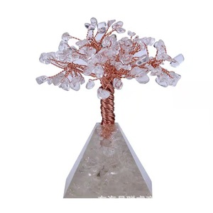 ต้นไม้เงินคริสตัล ฐานพีระมิดอะมีทิสต์ธรรมชาติ ของตกแต่งบ้านและสำนักงาน ของขวัญงานฝีมือ - Product Image 4