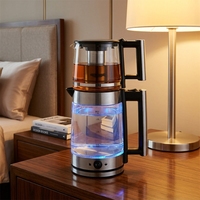 Bouilloire Électrique en Verre 1,8 L Design Mère-Enfant, 1500W Sans Fil avec Lumière LED Bleue pour Cuisine