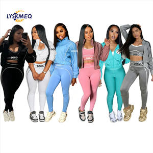 Conjuntos Deportivos de Lujo para Mujer, Marca de Diseñador, Tendencia 2025, Chaleco, Leggings con Chaqueta, Ropa de <span class=keywords><strong>Yoga</strong></span>, Conjuntos de Tres Piezas - Product Image 1