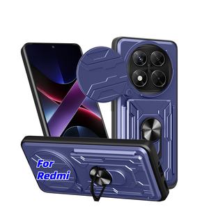 Funda para Teléfono Móvil con Ranura para Tarjetas para Xiaomi Redmi Note 14 Pro Plus 15 15C 14C <span class=keywords><strong>A5</strong></span> A3, Anillo, Soporte, Protección de Cámara, Antigolpes - Product Image 1