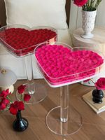 99 Roses Éternelles Luxe Table Basse en Acrylique en Forme de Piano Couleur Personnalisable Jardin Molly Romantique Saint-Valentin