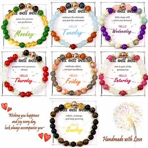 Natural Stone Bracelet Colorful Glass <b>Beaded</b> Personal Growth Expert Small MOQ Welcome Gift <b>Set</b> Assembly - Product Image 2