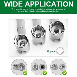 12 Pcs DIY <b>Socket</b> Wrench Set 8-19mm Metric/SAE Chrome Vanadium Steel <b>Spark</b> <b>Plug</b> Automotive Tool Kit Magnetic Extension Bar Case - Product Image 3