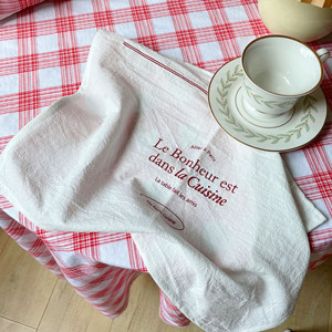 Essuie-tout en coton vintage réutilisables pour la cuisine, le nettoyage, la vaisselle, décoration Instagram, café, accessoire photo - Product Image 1