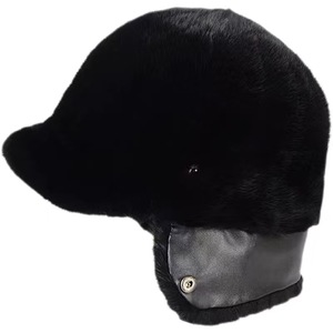 Gorro de Piel de Visón Entera para Hombre, Gorro Grueso y Cálido para Invierno, Moderno y Elegante para Exteriores - Product Image 2