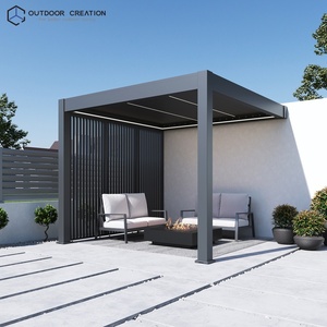 Pérgola <span class=keywords><strong>de</strong></span> Aluminio con Recubrimiento en Polvo, Diseño Moderno, Techo Bioclimático con Persianas, Gazebo con Opción Motorizada para Balcón, Uso en Exteriores, 3x3m - Product Image 5