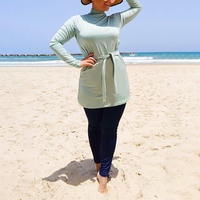 2025 nouveau design personnalisé trois pièces ensemble burkini hijab conservateur musulman maillots de bain grande taille modeste maillots de bain