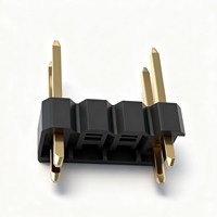 Connecteur mâle à double rangée de broches droites, en laiton plaqué or et plastique, pour carte de circuit imprimé/machine